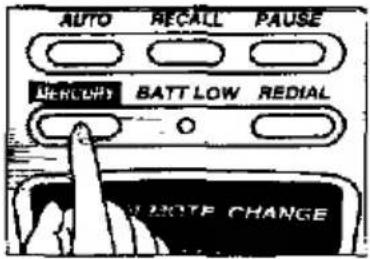 AUTO RECALL PAUSE MERCOPY BATT LOW REDIAL CHANGE