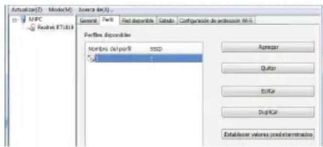 Actualizar(7) Mode(M) Aserta de(A)... M/PC Resubri RT1818 General Port Lost disponible Setado Configuración de protección WR Portes disponibles Nombre del port 550D Agragar Quitar Erfar Duphar Establecer valores predeterminados