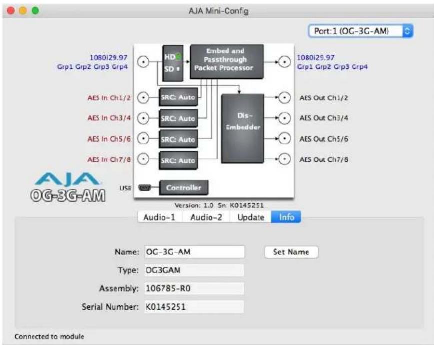 AJA OG-3G-AM - Info Screen - 1