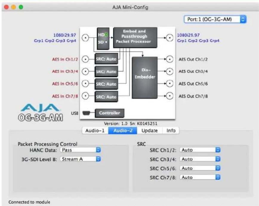 AJA OG-3G-AM - Audio-2 Screen - 1