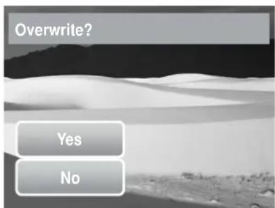 Overwrite? Yes No