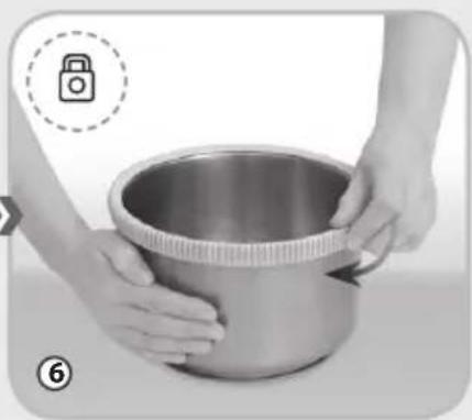 Close-up of hands holding a metal bowl with a lid, no text or symbols visible