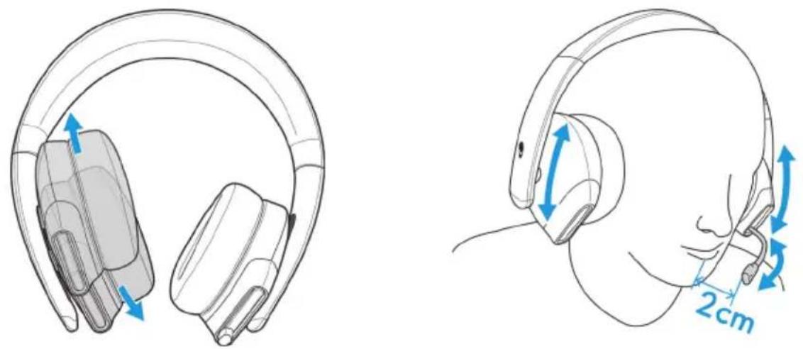 ALIENWARE 510H - Adjusting the headset - 1