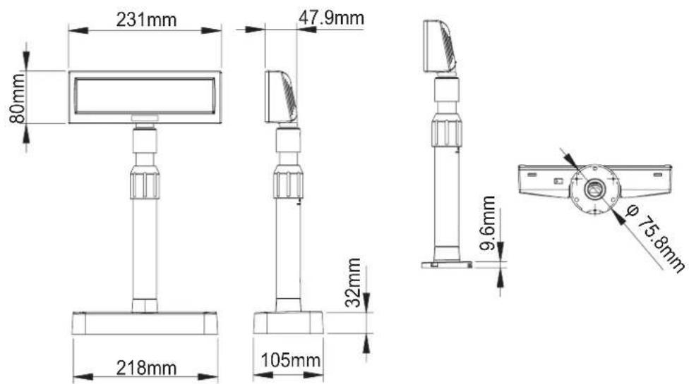 231mm 80mm 47.9mm 218mm 32mm 105mm 9.6mm Ø 75.8mm