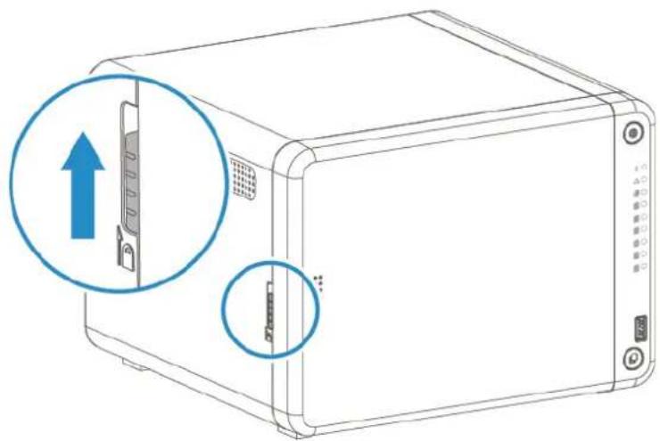 Line drawing of a microwave oven with an open lid and two circular annotations highlighting the front panel (no text or symbols present)