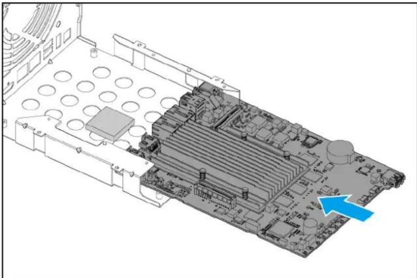 3D technical illustration of an electronic circuit board with a highlighted component (no text or symbols)
