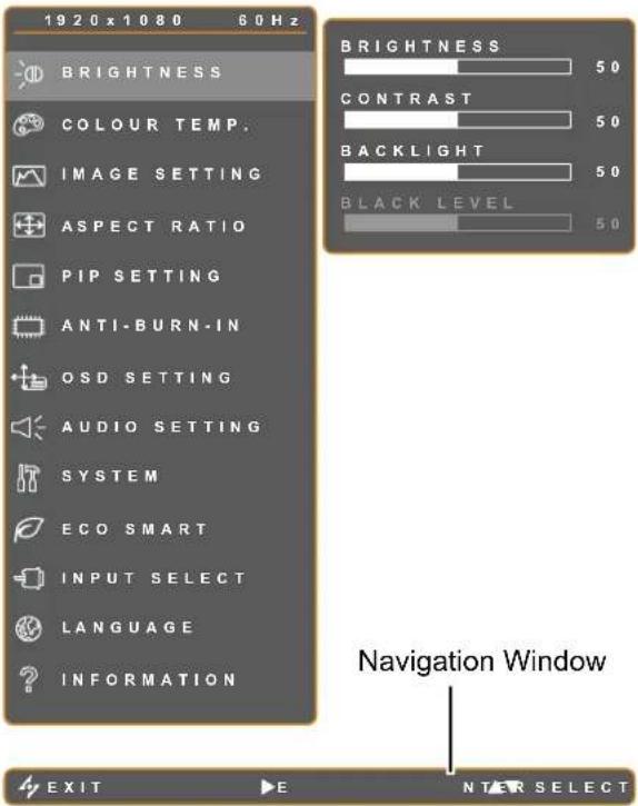 AG Neovo X-15EW - Using the OSD Menu - 1