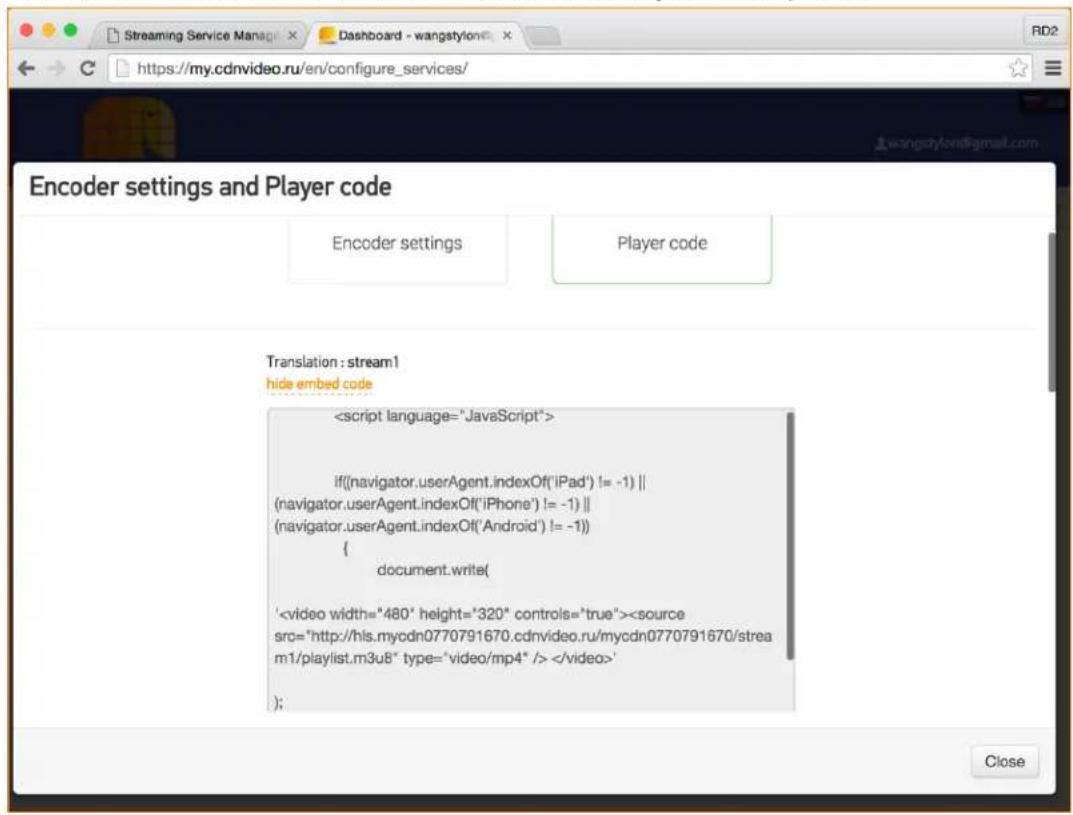 Encoder settings and Player code Encoder settings Player code Translation : stream1 hide embed code if((navigator.userAgent.indexOf('iPad') != -1) || (navigator.userAgent.indexOf('iPhone') != -1) || (navigator.userAgent.indexOf('Android') != -1)) { document.write( '' ); Close