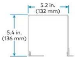 5.2 in. (132 mm) 5.4 in. (136 mm)