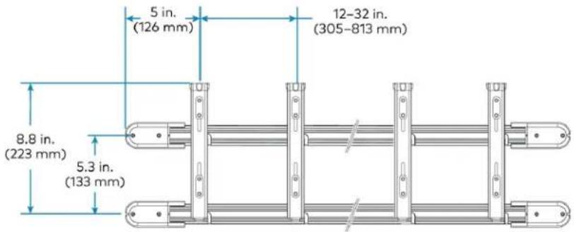 5 in. (126 mm) 12-32 in. (305-813 mm) 8.8 in. (223 mm) 5.3 in. (133 mm)