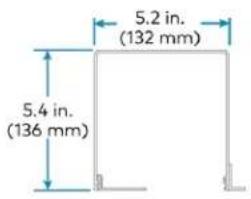 5.2 in. (132 mm) 5.4 in. (136 mm)