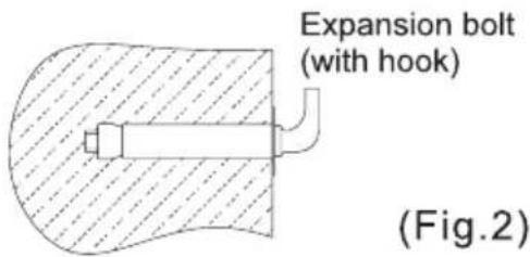 Expansion bolt (with hook) (Fig.2)