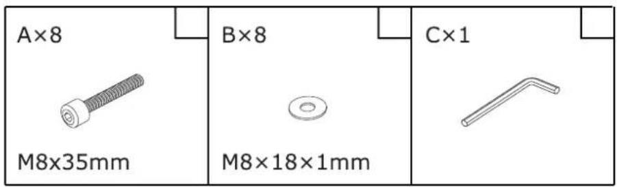A×8 M8×35mm B×8 M8×18×1mm C×1