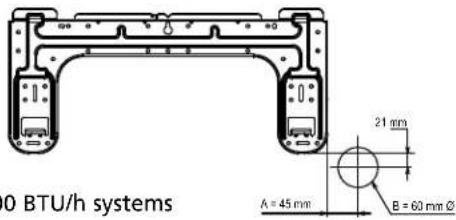 0 BTU/h systems 21 mm A = 45 mm B = 60 mm Ø