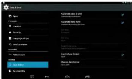 Date & time Input Properties Accessories Security Language & Input Backup & reset Amounts Add account System Zone & Hour Accessibility Automatic data & time Use available to address time Automatic zone Use available to address time Set time Set time Set time Set time Use 24 hour forward 10:00 Choose…