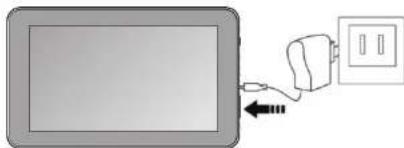 Diagram showing a device connected to a power outlet with cable, no text or symbols present