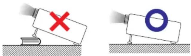 SHARP XG-MB55X - Caution regarding placing of the projector - 1