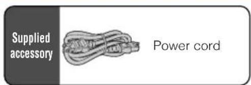 Supplied accessory Power cord