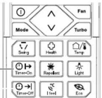 Fan Mode Turbo Swing Health Temp Timer-On Repetent Light Timer-Off I feel Eco