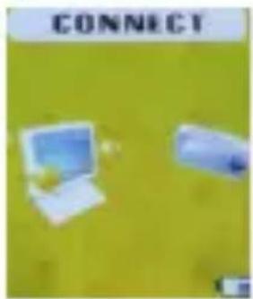 Two laptops on a green surface, one with a 'CONNECT' label above (no other text or symbols visible)