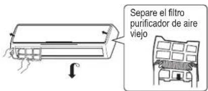 Separé el filtro purificador de aire viejo