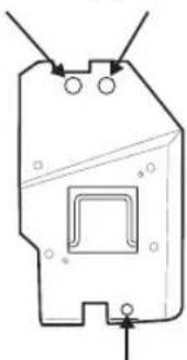Technical line drawing of a mechanical component with mounting holes and a central square feature (no text or symbols)
