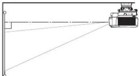 Diagram of a vehicle-mounted truck on a lift with a right-angle guide line (no text or symbols)