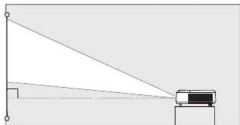 Simple line drawing of a vehicle on a platform with a triangular roof and diagonal line, no text or symbols present.