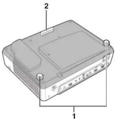 Diagram of a computer case with labeled components, showing front panel and rear ports