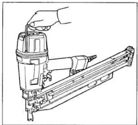Line drawing of a hand operating a high-voltage fastener (no text or symbols present)