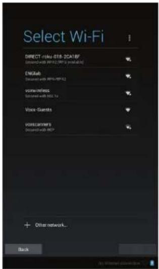 Select Wi-Fi DIRECT raku-018-2CA1RF Extended with ENGLAB (NPS product) ENGLAb Extended with ENGLAB vovw reless Extended with NOS 1x Voice - Guests VORECYMFS Extended with NOS + Other network... Back
