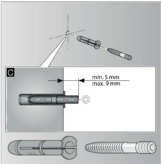 min. 5 mm max. 9 mm