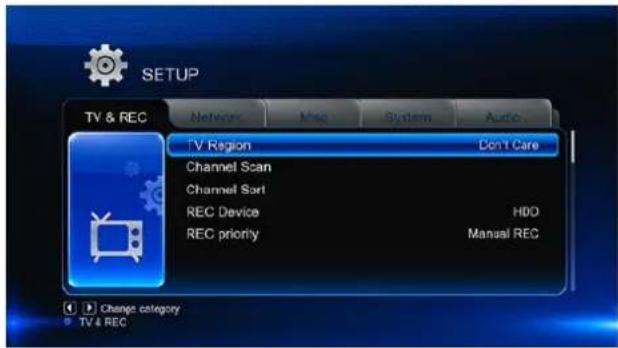 WOXTER i-Cube 3900 - Cambiar la configuración de la televisión y de la grabación - 1