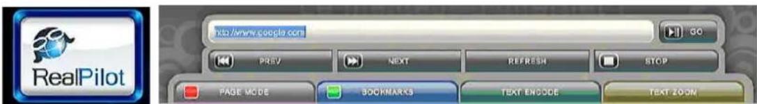 RealPilot http://www.google.com GO PREV NEXT REFRESH STOP PAGE MODE BOOKMARKS TEXT ENCODE TEXT ZOOM