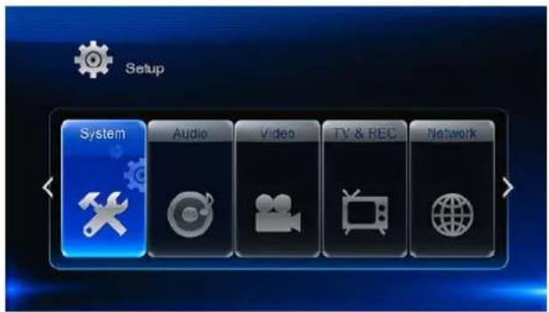 Setup System Audio Video TV & REC Network