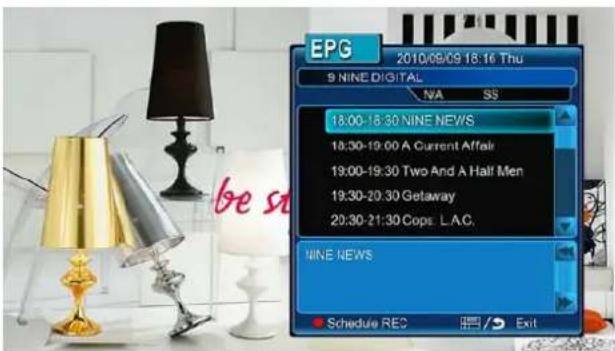 EPG 2010/09/09 18:16 Thu 9 NINE DIGITAL NA SS 18:00-18:30 NINE NEWS 18:30-19:00 A Current Affair 19:00-19:30 Two And A Half Men 19:30-20:30 Getaway 20:30-21:30 Cops: L.A.C. NINE NEWS Schedule REC Exit