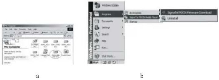 My Computer Start menu: 100% Open Accessible Windows Update Programs Documents Settings Search Help Run... Start Menu Accessories Signalful MEOCN Platform Starter Signalful MEOCN Platform Download Uninstall a b