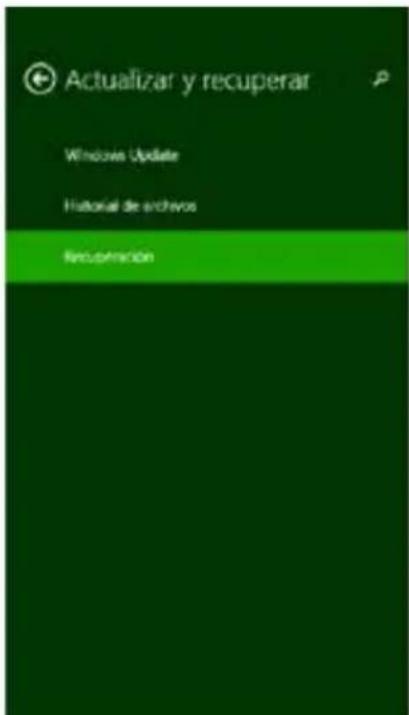 Actualizar y recuperar Windows Update Historial de archivos Recuperación