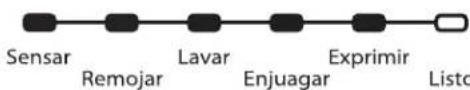 Sensar Remojar Lavar Enjuagar Exprimir Listo