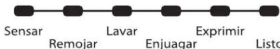 Sensar Remojar Lavar Enjuagar Exprimir Listo