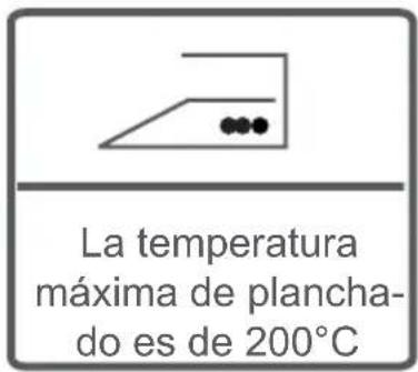 La temperatura máxima de plancha- do es de 200°C