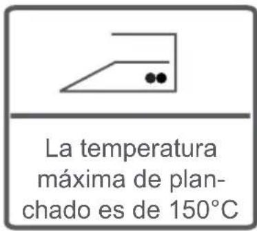 La temperatura máxima de plan- chado es de 150°C