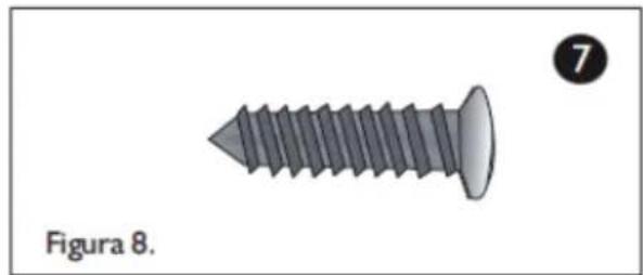 Illustration of a screw with a pointed tip and circular head, labeled 'Figura 8.' (no other text or symbols)