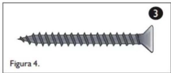Illustration of a screw with threaded shaft and pointed tip, labeled 'Figura 4.' (no other text or symbols)