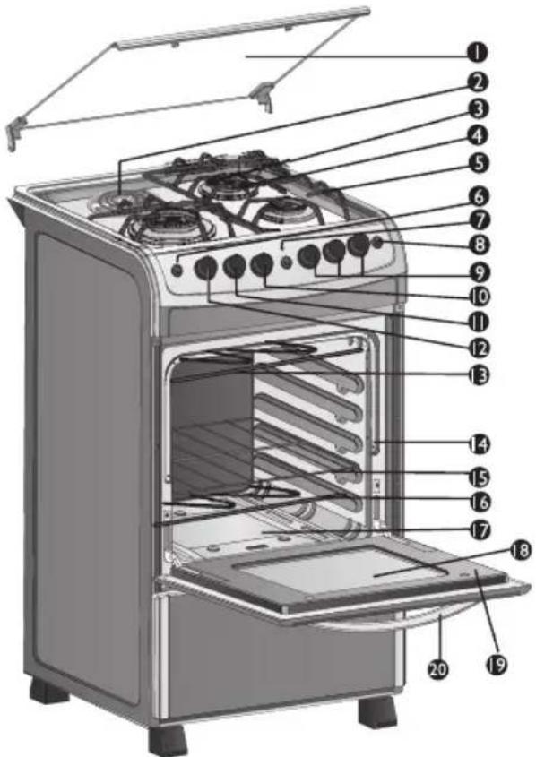Haceb Assento L V 50 GAS GN - Partes de la estufa - 1
