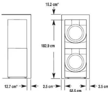 15.2 cm* 182.9 cm 12.7 cm* 2.5 cm* 68.6 cm 2.5 cm