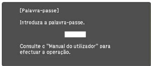 [Palavra-passe] Introduza a palavra-passe. Consulte o "Manual do utilizador" para efectuar a operação.