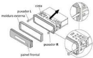 puxador L cinta moldura externa puxador R painel frontal