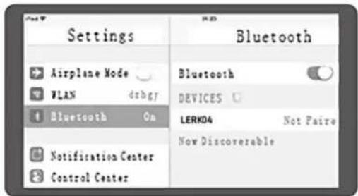 Settings Airplane Mode VLAN dzhgr Bluetooth On Notification Center Control Center Bluetooth DEVICES LERKD4 Not Paire Now Discoverable