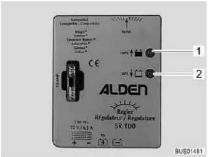 Sampled Compatible / Compaolo 800kV Insera® Temperature Scale 9 Junction 6 Cohort® Dialu 4 CE ALDEN Regier Régulature / Regulature SR-100 1.30 MPa 12 V/6.5 A T1 + - 100% 100% 20% BUE01481